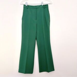 TIBI Straight Leg Trouser Pant Flattering Flat Front Corpcore Green Size 0